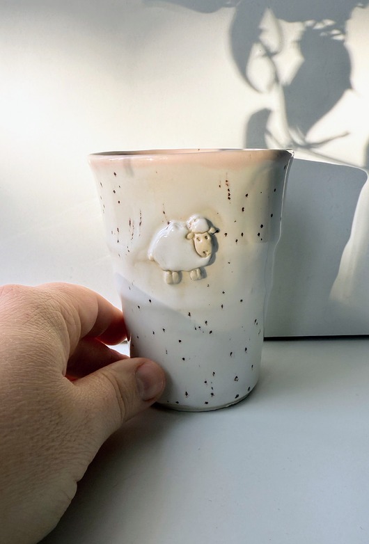 kubki Kubek ceramiczny wysoki owieczka
