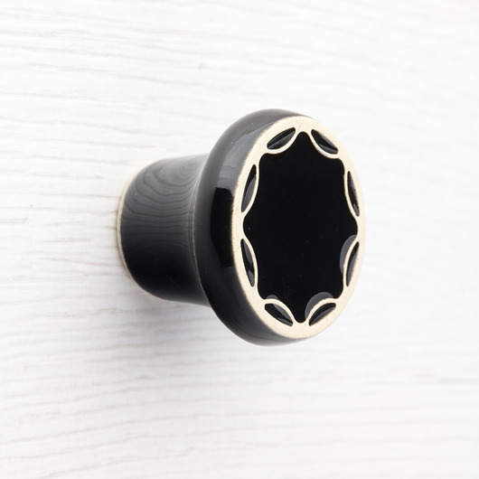 gałki do mebli Ceramiczna gałka do mebli czarna, wz.5