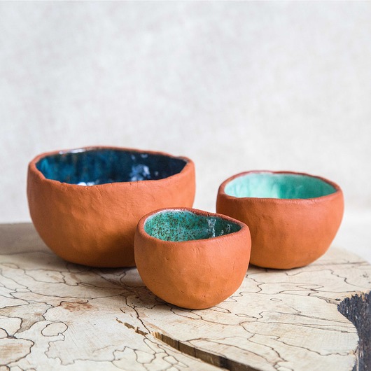 miski i misy Zestaw miseczek ręcznie lepionych