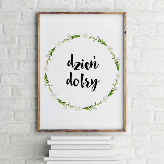 Plakat DZIEŃ DOBRY akwarela #3 beleco