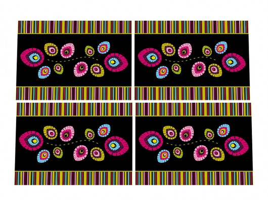 6 folkowych serwet z tkaniny 33x47cm AT design