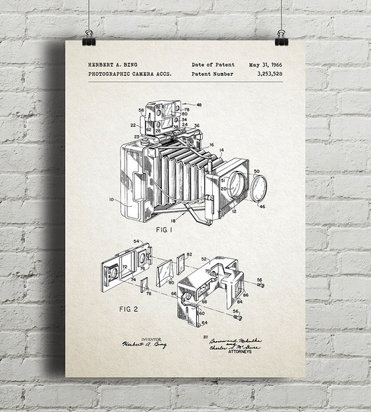 Aparat - patent - plakat vintage minimalmill