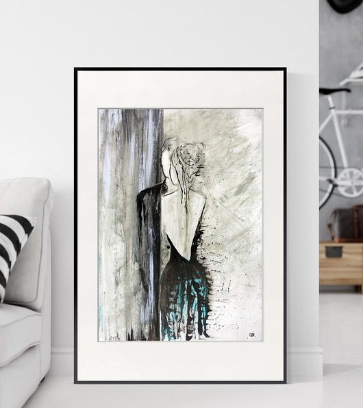 obraz 50 x 70 cm  wykonany ręcznie, abstrakcja Krystyna Siwek Art