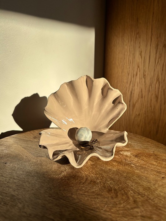 pojemniki na biżuterię Ceramiczna Podstawka na Biżuterię Muszla Skarbiec Lily Pink