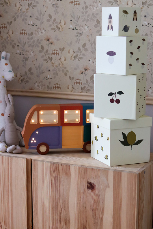 lampy do pokoju dziecka Drewniana Lampka Hippie Van - Brown & Violet