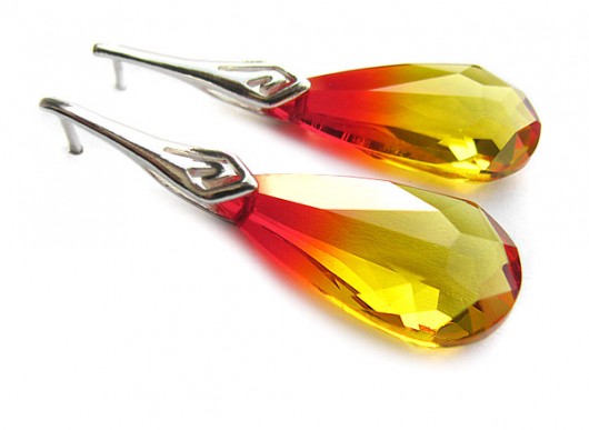 Ogniste kolczyki z łzami kryształ Swarovski - In flames Marisella