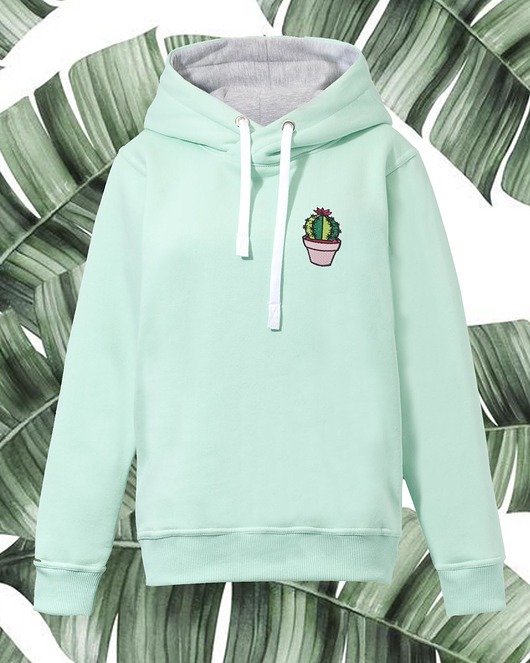 Bluza Palms and Flamingo- Mięta(kaptur) ŁAP NAS