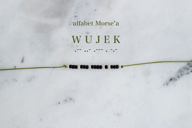 bransoletki złote WUJEK - bransoletka z alfabetem Morse'a
