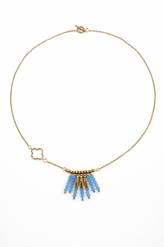 złote naszyjniki Naszyjnik z apatytu pozłacany delikatny boho