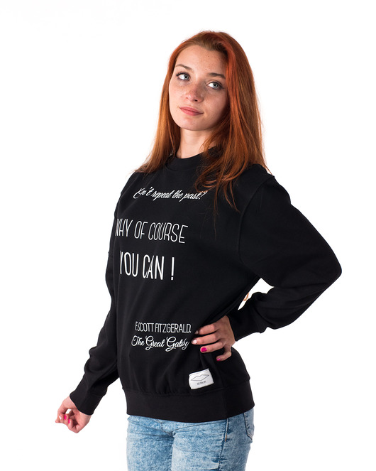 bluza bez kaptura damska Bluza unisex z cytatem, The Great Gatsby