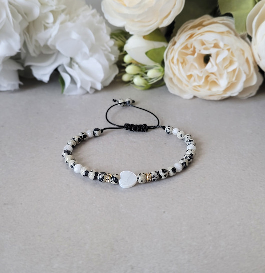 bransoletki z kamieni naturalnych MIŁOŚĆ i pozytywne nastawienie z sercem