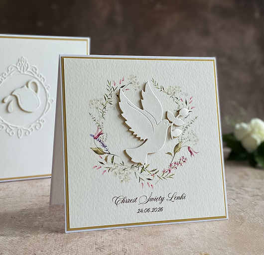 kartki, zaproszenia na chrzest Kartka na chrzest z pudełkiem i kopertą, 49