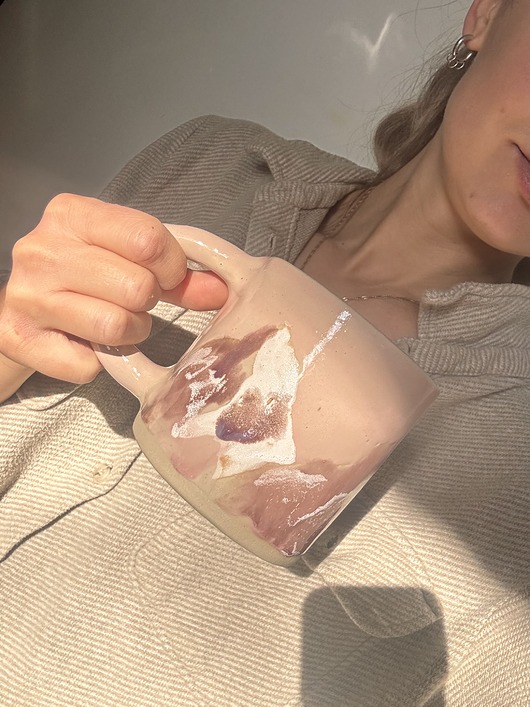 kubki i filiżanki Duży Ceramiczny Kubek Handmade 450 ml z Motywem Gór Podhale