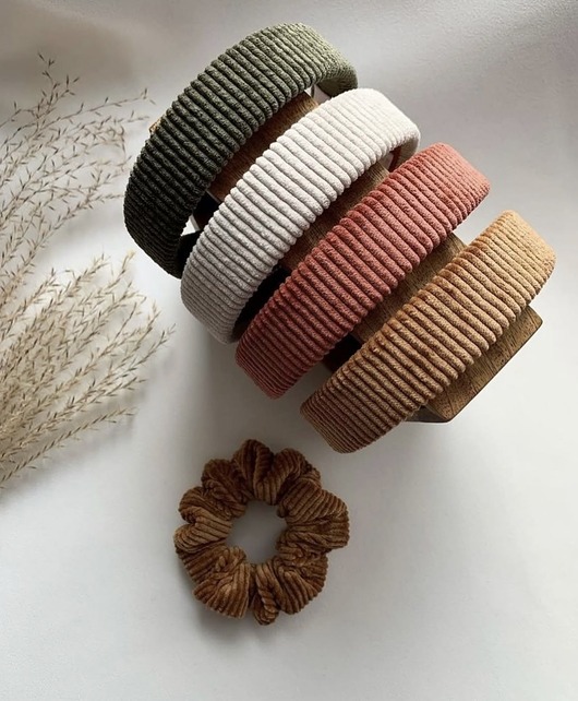 opaski do włosów Płaska sztruksowa opaska do włosów