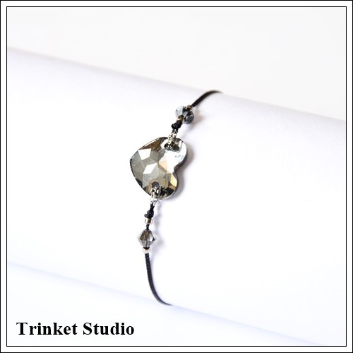 Simplicity- Heart Crystal Silver Night Trinket Studio