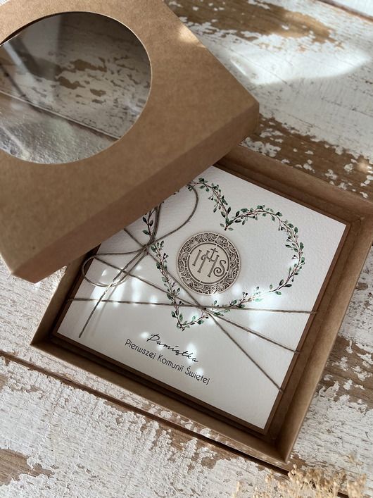 kartki na komunię Kartka na komunię - pamiątka komunii ręcznie robiona prezent