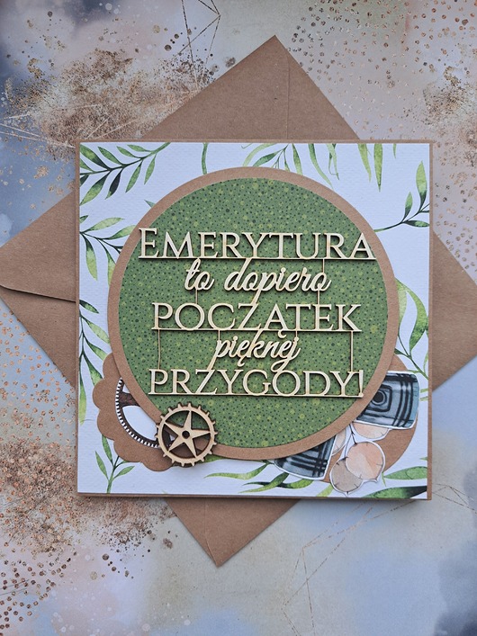 kartki scrapbooking Kartka z okazji przejścia na emeryturę (koperta)