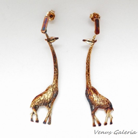 kolczyki - inne Kolczyki - Żyrafy brązowe