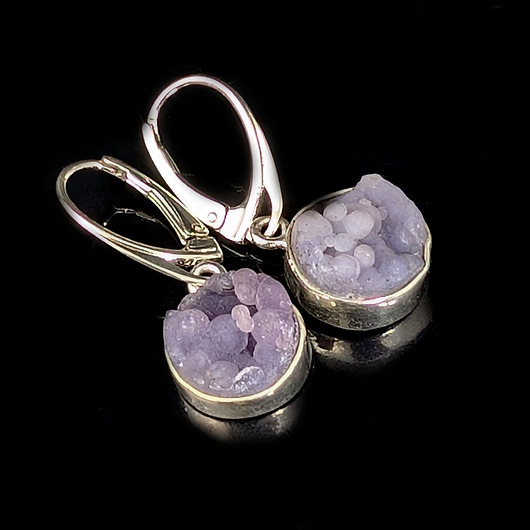 kolczyki srebrne Kolczyki srebrne chalcedony winogronowe