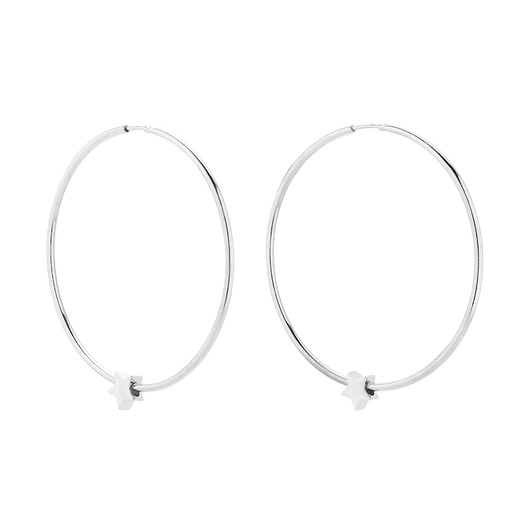 kolczyki srebrne Duże srebrne kolczyki z gwiazdkami