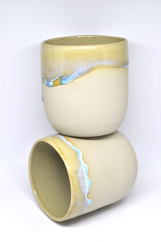 kubki Para Ceramicznych Piaskowych Czarek 200 ml