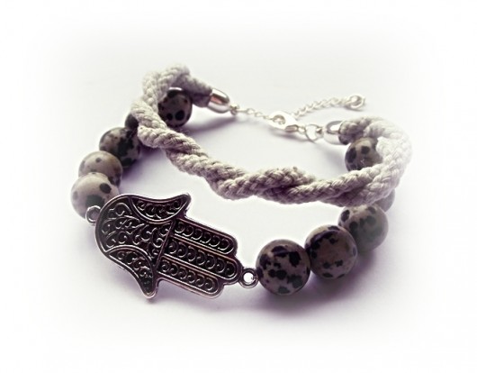 Hamsa w kamieniach i sznurku Czaki Bransoletki