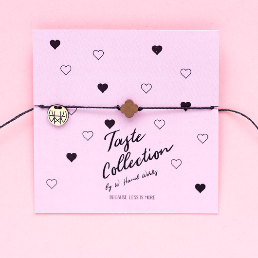 WHW Taste Matt Gold Flower On Black String w hand works
