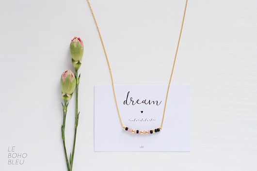 DREAM Morse Code Necklace Le Boho Bleu