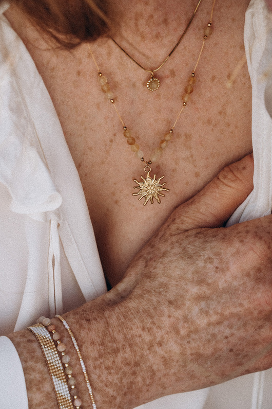 naszyjniki - inne Unikat: Zestaw naszyjników cytryn na żmijce i nici