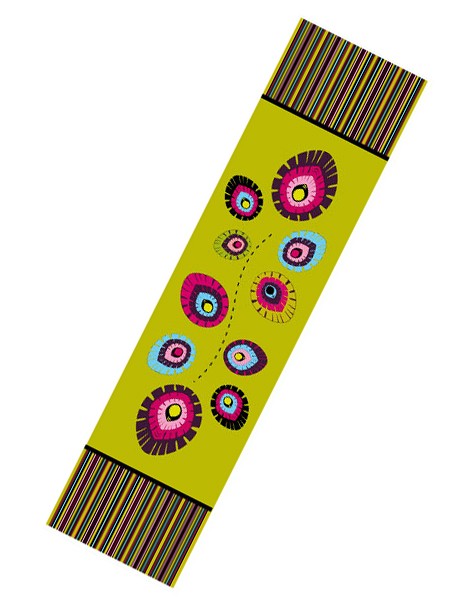 bieżnik folk elements 50x200cm Limonka AT design