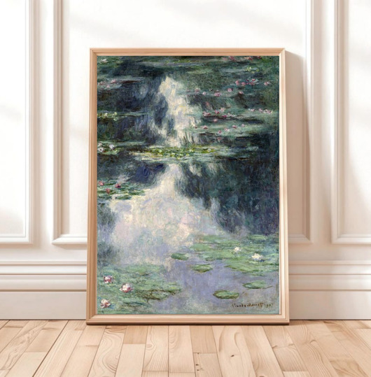 plakaty PLAKAT Monet, lilie wodne obraz, nenufary  sztuka ścienna