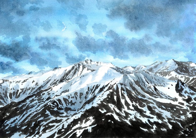 plakaty Plakat Tatry o zmierzchu  - szlachetny wydruk Fine art (giclee)