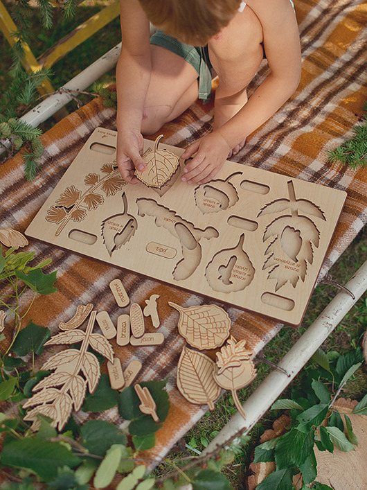 gry edukacyjne dla dzieci PUZZLE DREWNIANE Co z Drzewa Spadło 2 26 X 49 CM