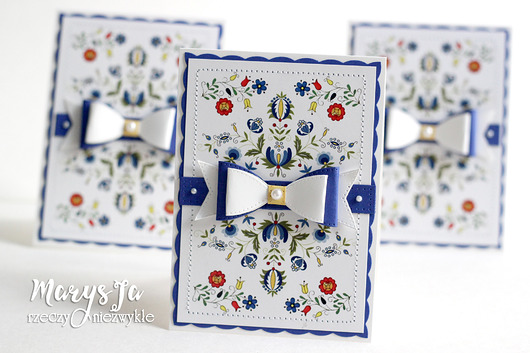 kartki scrapbooking KASZEBE - z kokardką