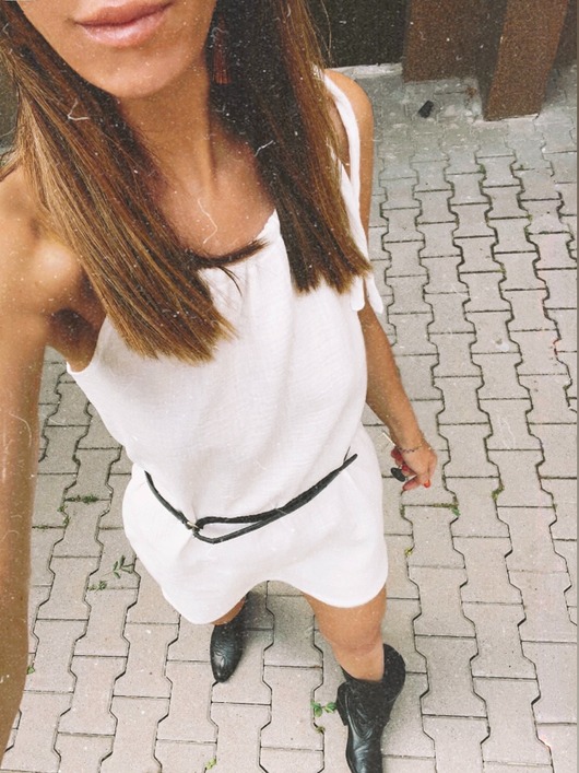 sukienki mini damskie Born to Be Wild / biała sukienka muślinowa