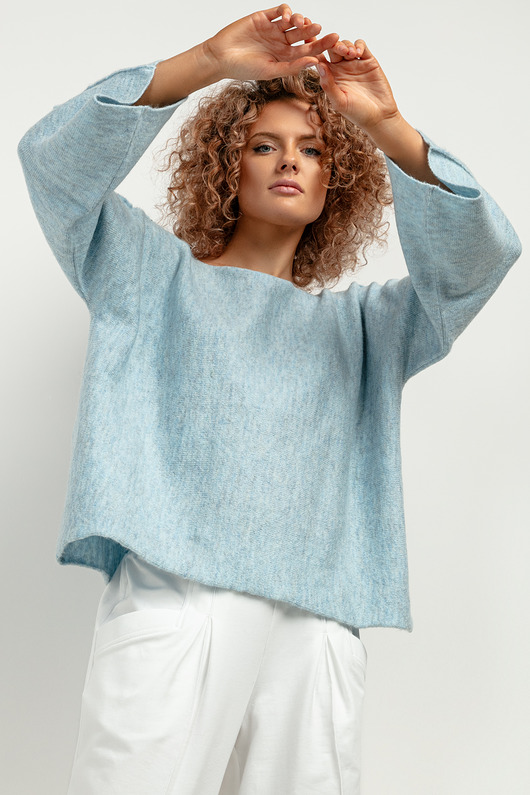 swetry damskie  Luźny sweter z szerokim rękawem, T418, one size