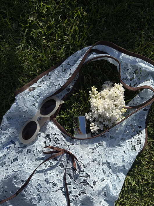 torby na ramię Baby blue lace bag