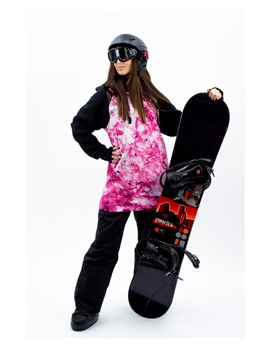 bluza z kapturem damska Damska Bluza Snowboard DR.CROW Marble Pink