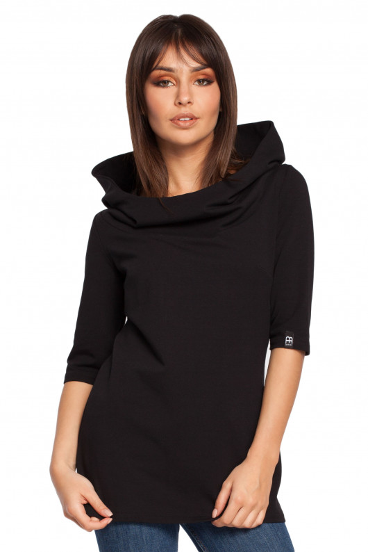 Bluza z krótkim rękawem - czarna(B-026) Be