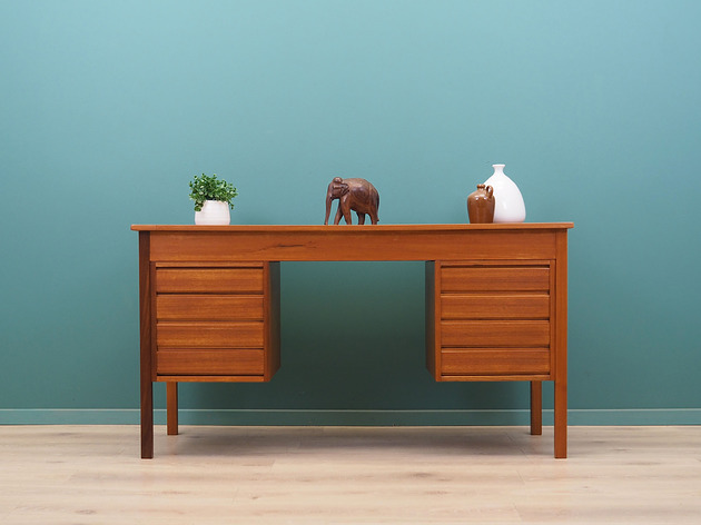 biurka Biurko tekowe, duński design, lata 70, produkcja: Dania