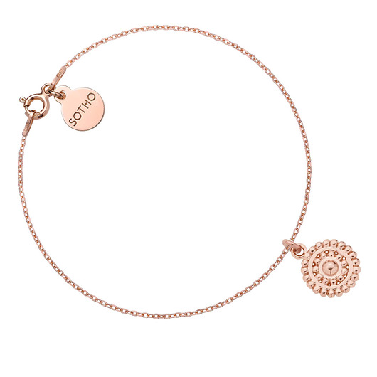 bransoletki złote Bransoletka z rozetką z różowego złota