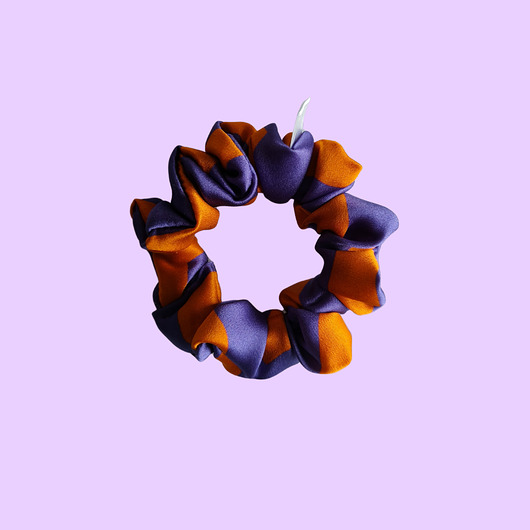 gumki do włosów Gumka jedwabna, scrunchie, frotka fioletowa koniczyna MINI