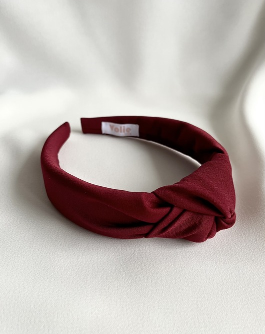 opaski do włosów Bordowa opaska supełkowa Brie
