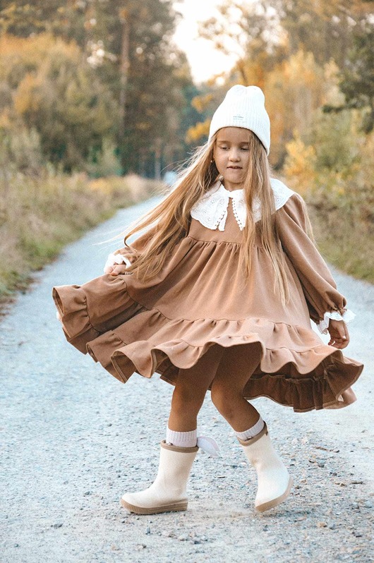 sukienki dla dziewczynki Sukienka Dresowa Beżowa Dress