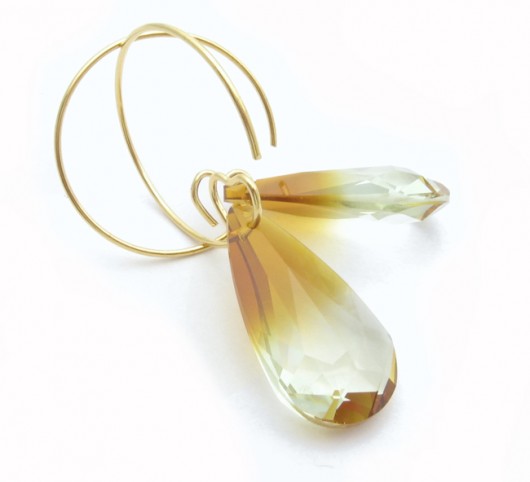 Kolczyki Luxury kryształ SWAROVSKI&gold pieklo niebo