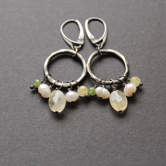 kolczyki z kamieniami Kolczyki Mineralne