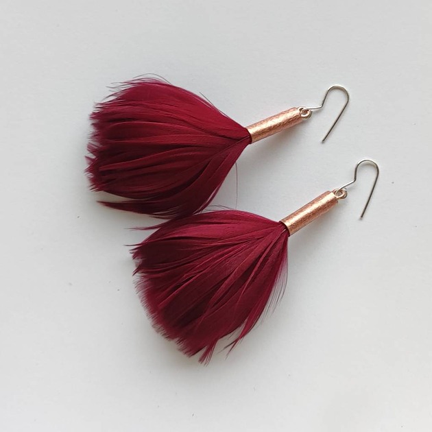 kolczyki z piórami PIÓRKO kolczyki