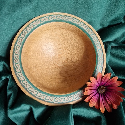 talerze, miski Celtycka miska z dębu i żywicy epoksydowej