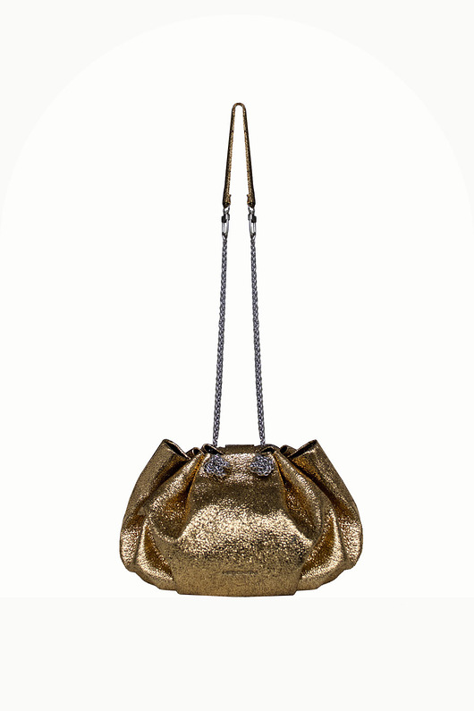 torebki mini Mini worek "Retro" złota kozia skóra