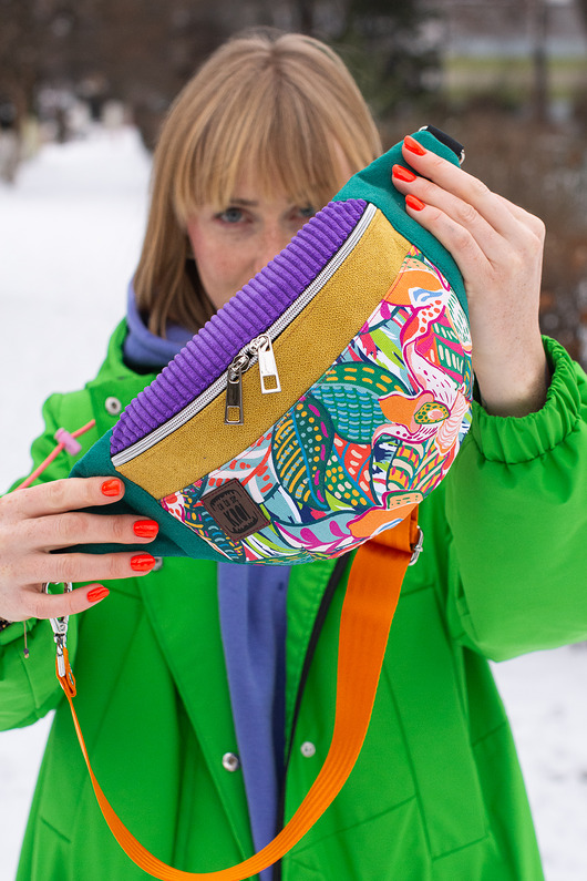 saszetka nerka Kolorowa nerka damska w kwiaty oryginalna saszetka NEONOWA DŻUNGLA